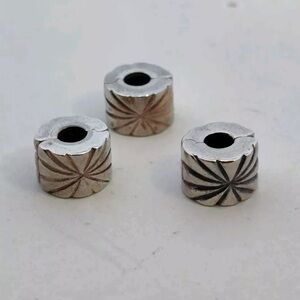 Lot of 3 Sterling Silver Pandora Snap Spacer Beads All Sunburst Designs